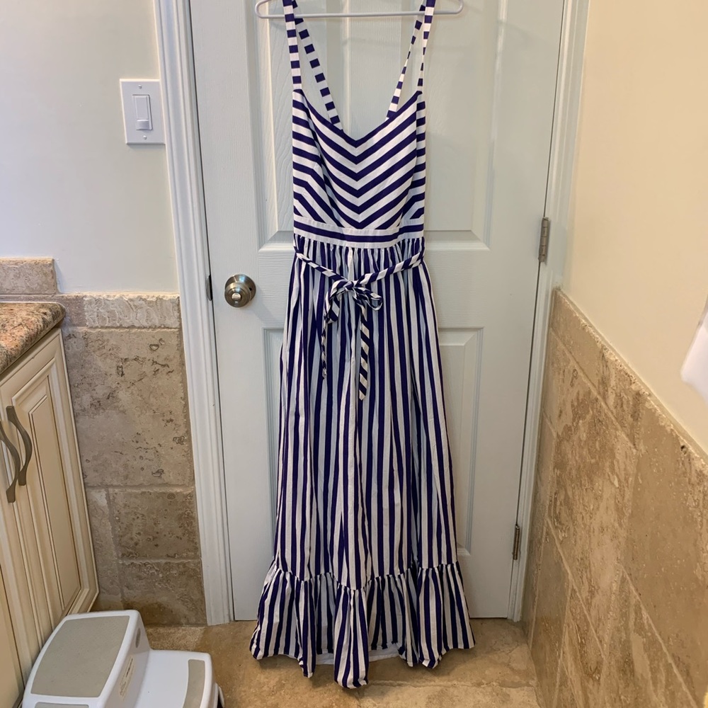 J Crew stripe maxi dress